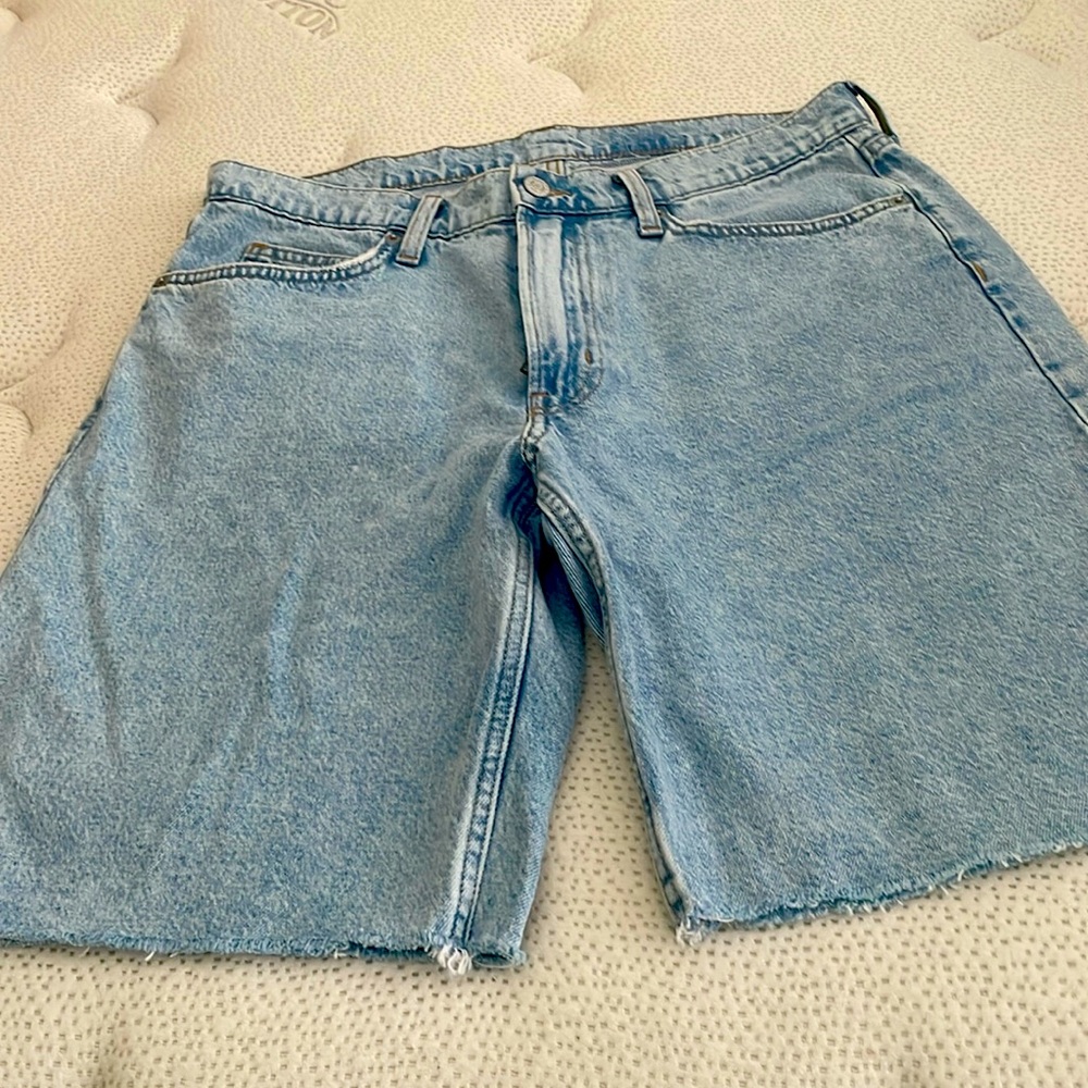 Women’s vintage & Denim Raw hem denim Bermuda shorts